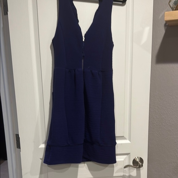 Maeve Blue Sheath Mini Dress V-Neck Sleeveless - Picture 7 of 8